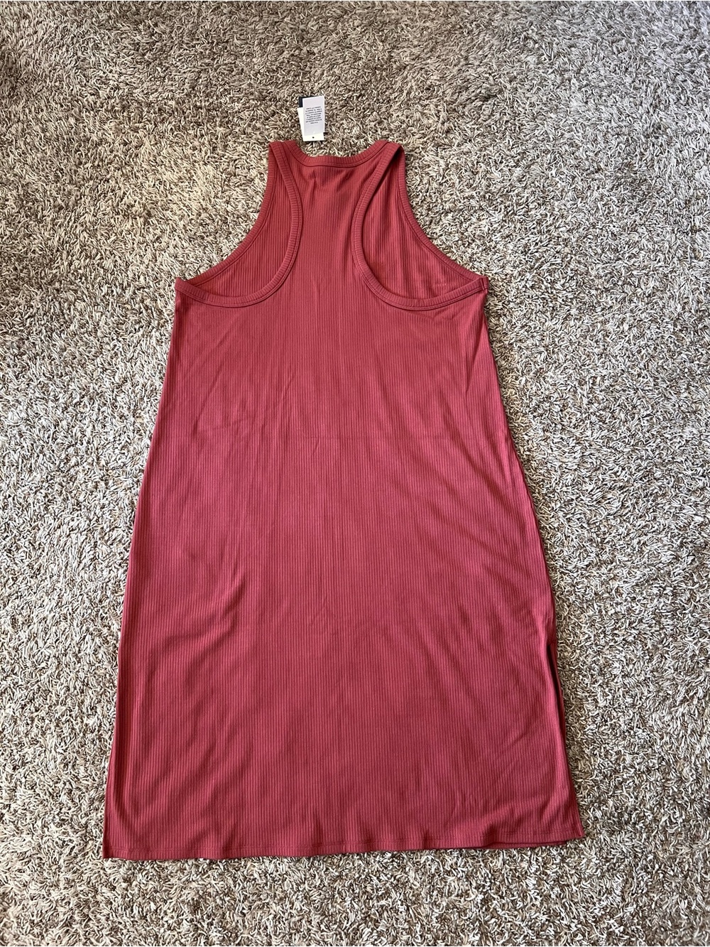 Abercrombie & Fitch Ribbed Midi Dress in Rust Red - Picture 2 of 4